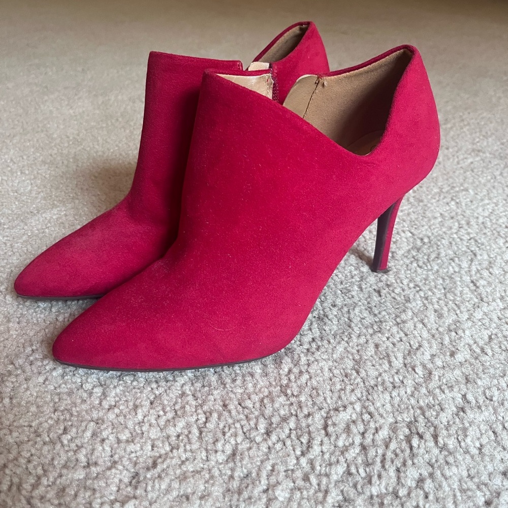 Jessica Simpson Red Suede Heeled Boots